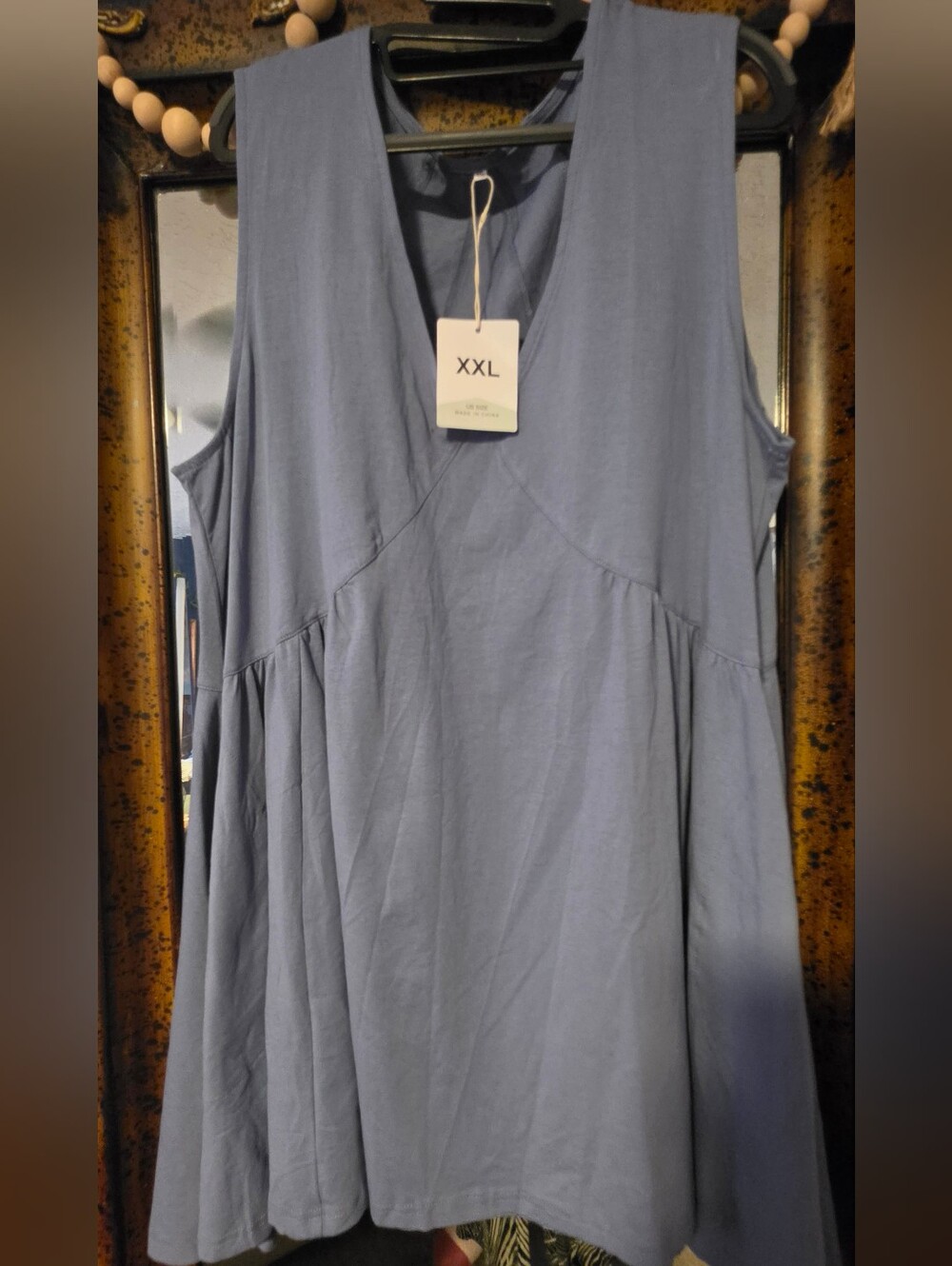 Amazon Sleeveless Mini Dress in Dusty Blue